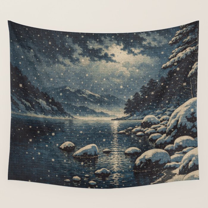 A River near Nishigi Wall Tapestry Gallery Image 1