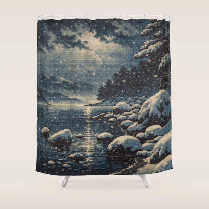 A River near Nishigi Shower Curtain Gallery Image 1