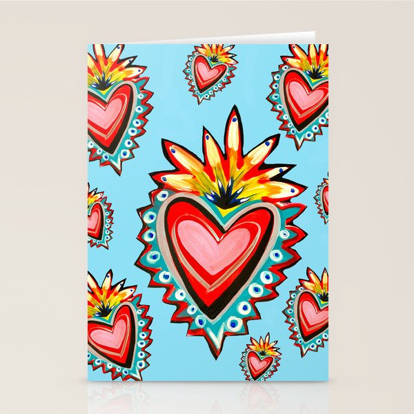Hearts in Blue  Stationery Card Gallery Image 1