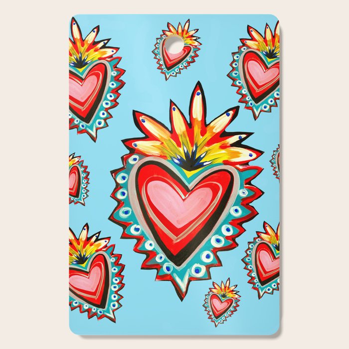 Hearts in Blue  Cutting Board Gallery Image 1