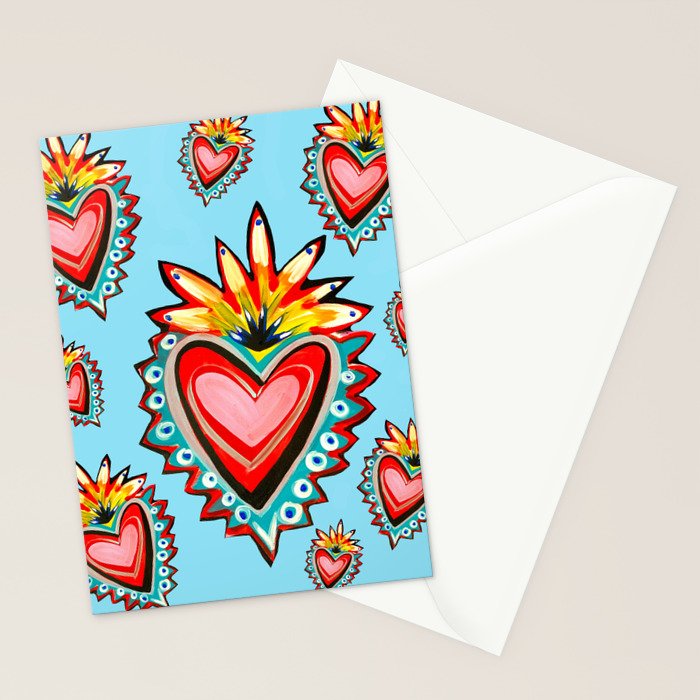 Hearts in Blue  Stationery Card Gallery Image 2