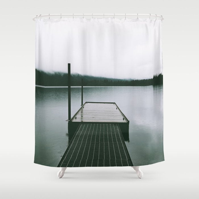 Moody Lake Dock Shower Curtain Gallery Image 1