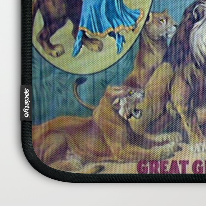 1910 Barnum & Bailey Circus Dancing Lions - M'lle Adgi's Acting Vintage Poster Laptop Sleeve Gallery Image 3