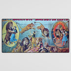 1910 Barnum & Bailey Circus Dancing Lions - M'lle Adgi's Acting Vintage Poster Desk Mat Gallery Image 3