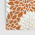 Dahlia Blooms, Terracotta, Navy, Gold, White Poster Gallery Image 3