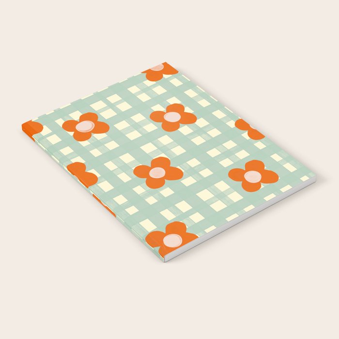 Blue and red floral check Notebook Gallery Image 1