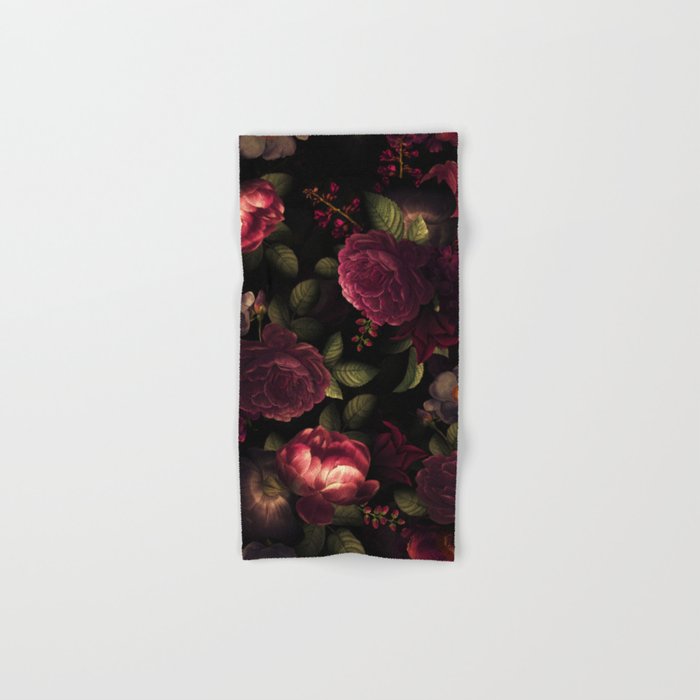 Midnight Vintage Shiny Botanical Rose Garden Bath Towel Gallery Image 1