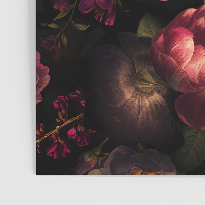 Midnight Vintage Shiny Botanical Rose Garden Poster Gallery Image 3