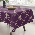 Bows & Ribbons Pattern XXXV Dark Purple Tablecloth Gallery Image 3