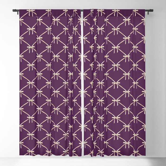Bows & Ribbons Pattern XXXV Dark Purple Window Curtain Gallery Image 1