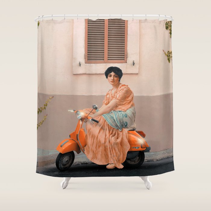 Scooter Girl Shower Curtain Gallery Image 1