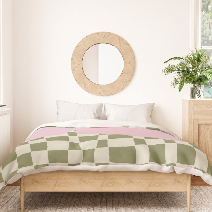 Minimal checkered flower  Duvet Cover Gallery Image 3