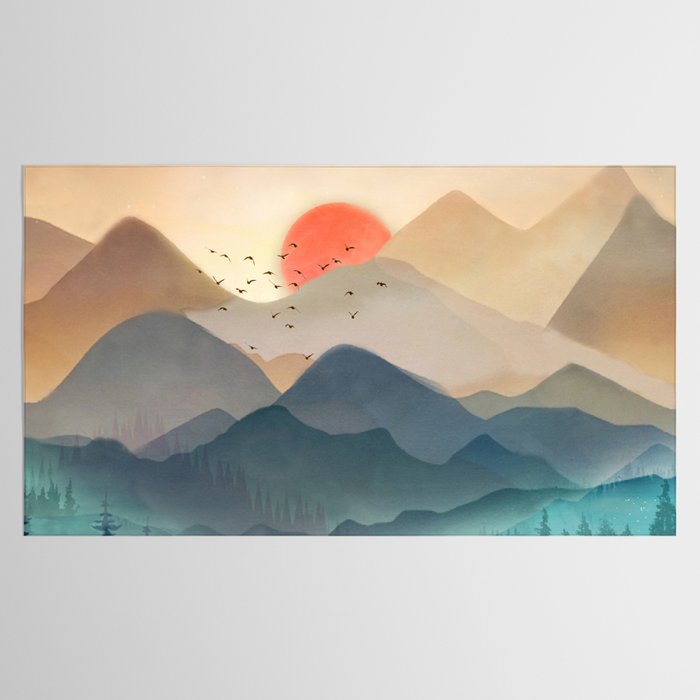 Wilderness Becomes Alive at Night Tablecloth Gallery Image 2