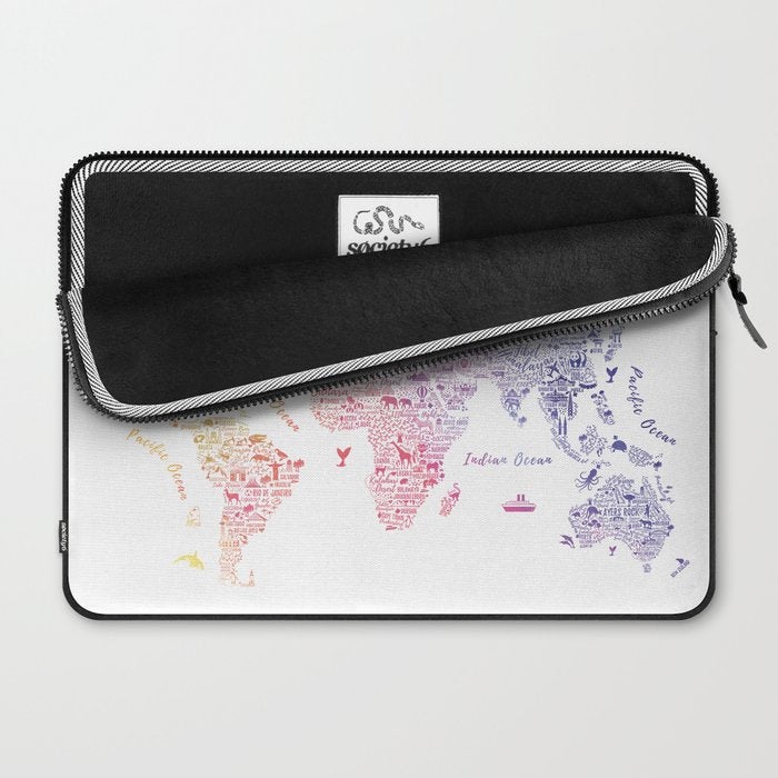 Rainbow world map Laptop Sleeve Gallery Image 2