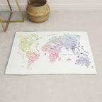 Rainbow world map Rug Gallery Image 1