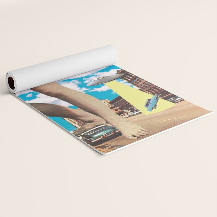 She's arrived (Giant woman & UFO) Yoga Mat Gallery Image 2