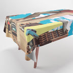 She's arrived (Giant woman & UFO) Tablecloth Gallery Image 1