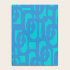 Mid Century Modern Loops Abstract Turquoise Blue Cyan Retro Contemporary Pattern Notebook Gallery Image 4