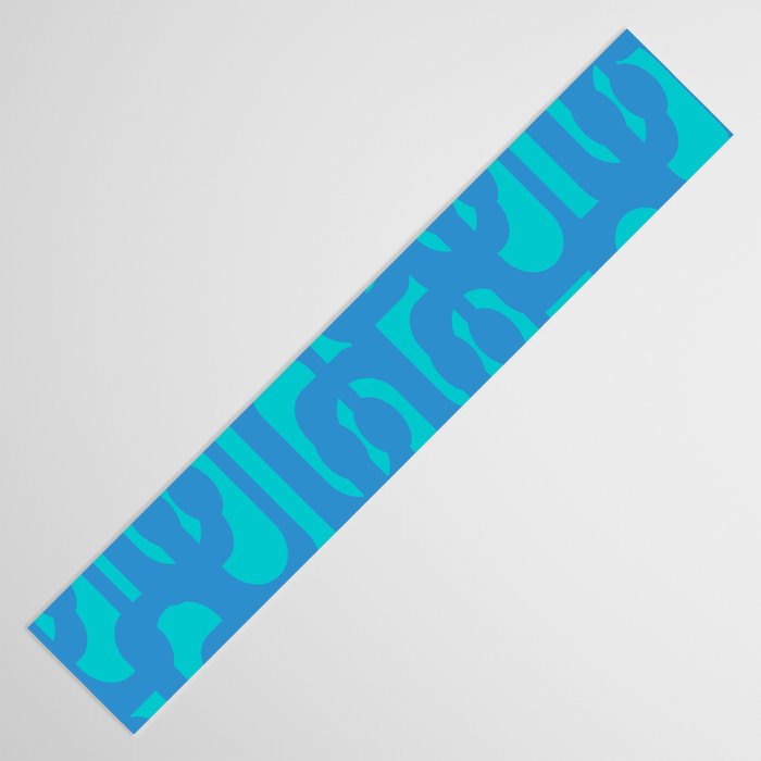 Mid Century Modern Loops Abstract Turquoise Blue Cyan Retro Contemporary Pattern Table Runner Gallery Image 3