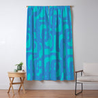 Mid Century Modern Loops Abstract Turquoise Blue Cyan Retro Contemporary Pattern Window Curtain Gallery Image 5
