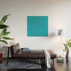 Mid Century Modern Loops Abstract Turquoise Blue Cyan Retro Contemporary Pattern Wood Wall Art Gallery Image 2