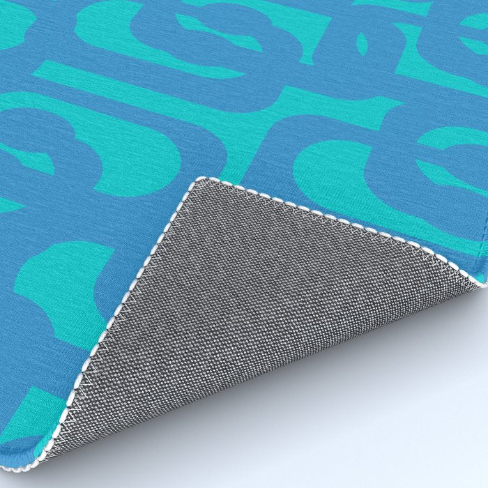 Mid Century Modern Loops Abstract Turquoise Blue Cyan Retro Contemporary Pattern Rug Gallery Image 4
