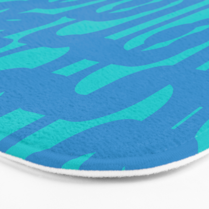 Mid Century Modern Loops Abstract Turquoise Blue Cyan Retro Contemporary Pattern Bath Mat Gallery Image 3