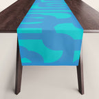Mid Century Modern Loops Abstract Turquoise Blue Cyan Retro Contemporary Pattern Table Runner Gallery Image 1