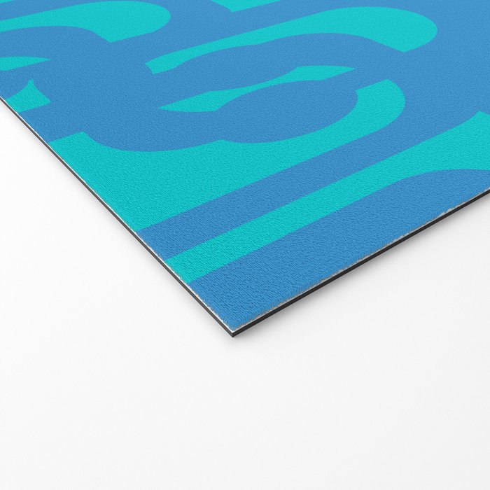 Mid Century Modern Loops Abstract Turquoise Blue Cyan Retro Contemporary Pattern Welcome Mat Gallery Image 2