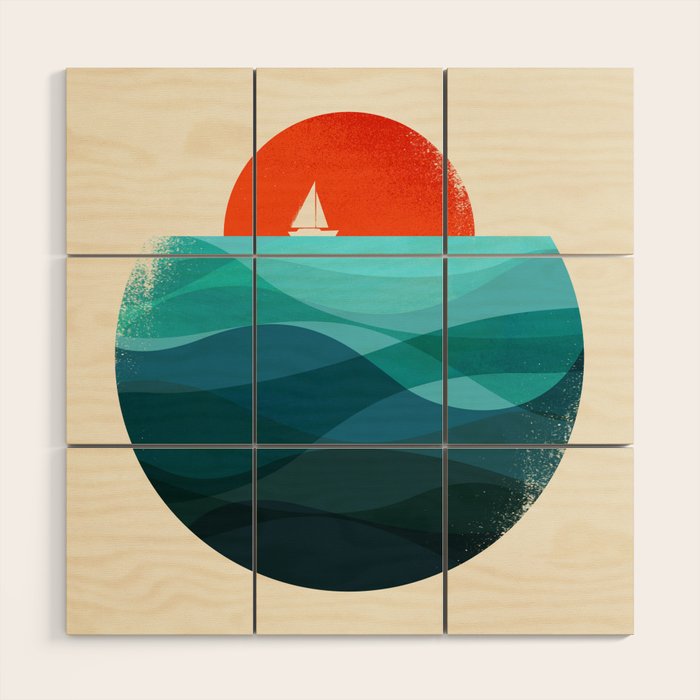 Deep blue ocean Wood Wall Art Gallery Image 1
