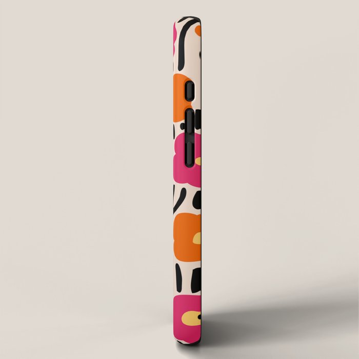 Floral  Pattern Hot Pink and Orange iPhone Case Gallery Image 2