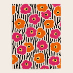 Floral  Pattern Hot Pink and Orange Poster Gallery Image 4