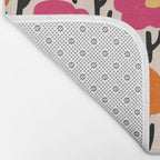 Floral  Pattern Hot Pink and Orange Bath Mat Gallery Image 2