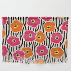 Floral  Pattern Hot Pink and Orange Wall Hanging Gallery Image 1