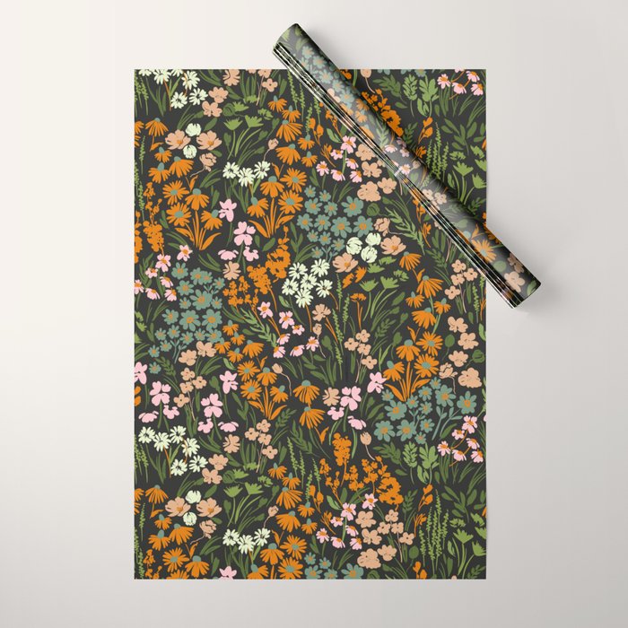 Night in the flowered meadow Wrapping Paper Gallery Image 1