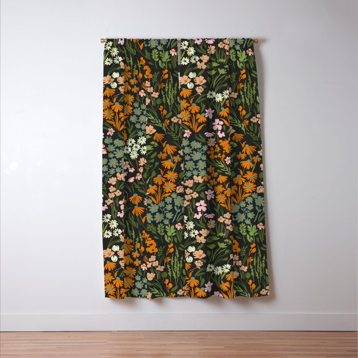 Night in the flowered meadow Window Curtain Gallery Image 3