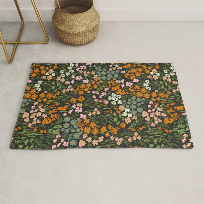 Night in the flowered meadow Rug Gallery Image 1