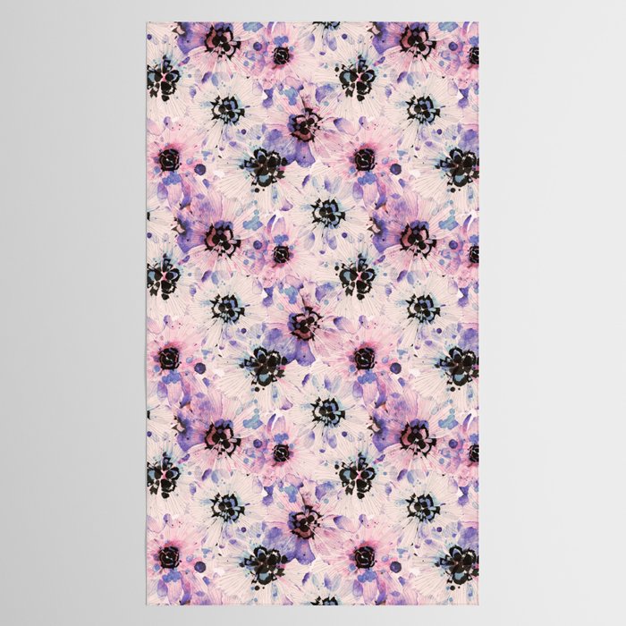 Abstract flowered paint modern Tablecloth Gallery Image 2