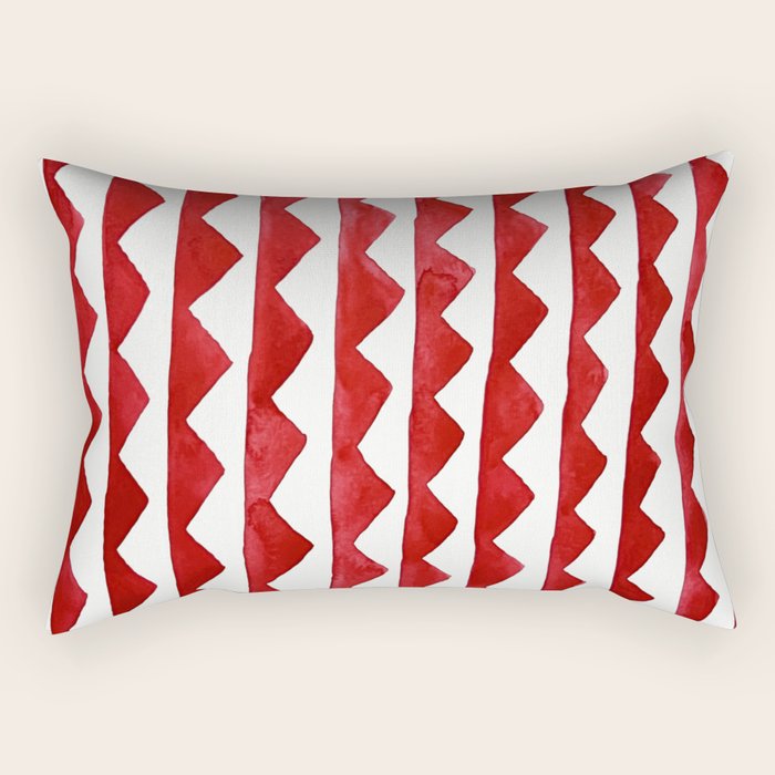 Red Triangle Lines Rectangular Pillow Gallery Image 2