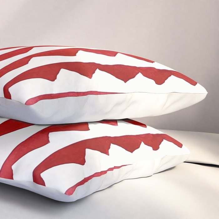 Red Triangle Lines Pillow Sham Gallery Image 3