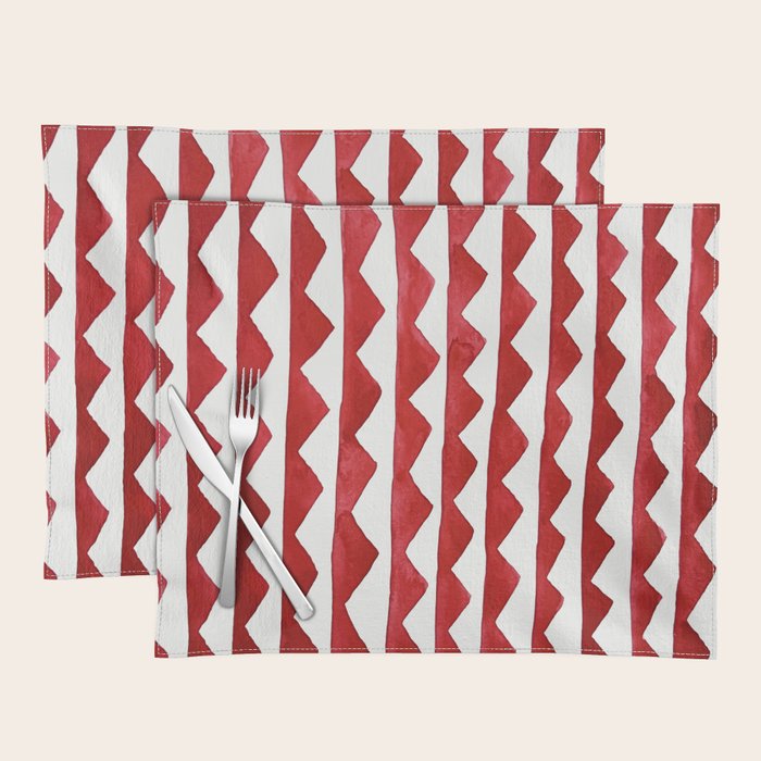 Red Triangle Lines Placemat Gallery Image 1