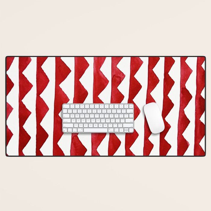Red Triangle Lines Desk Mat Gallery Image 1