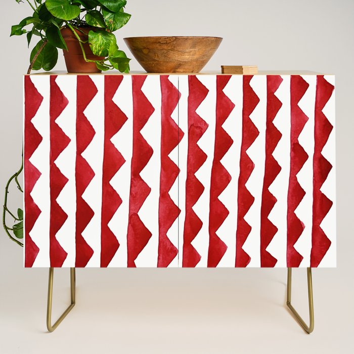 Red Triangle Lines Credenza Gallery Image 1