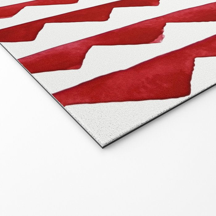 Red Triangle Lines Welcome Mat Gallery Image 2