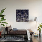 Floating Confetti - Navy Blue and Silver Wood Wall Art Gallery Image 2