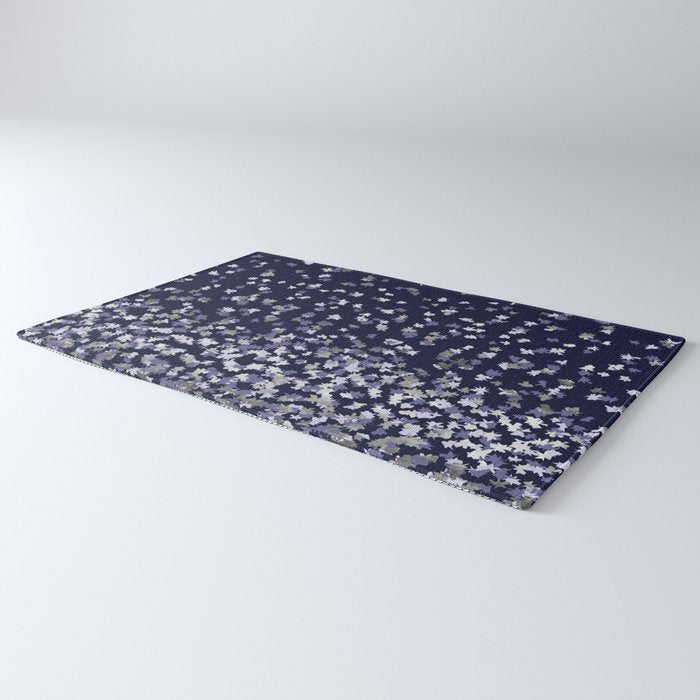 Floating Confetti - Navy Blue and Silver Rug Gallery Image 3