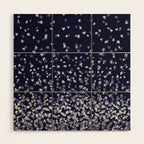 Floating Confetti - Navy Blue and Silver Wood Wall Art Gallery Image 1