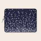 Floating Confetti - Navy Blue and Silver Laptop Sleeve Gallery Image 1