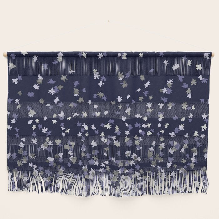 Floating Confetti - Navy Blue and Silver Wall Hanging Gallery Image 1