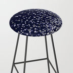 Floating Confetti - Navy Blue and Silver Stool Gallery Image 2